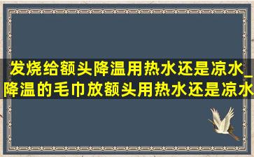 发烧给额头降温用热水还是凉水_降温的毛巾放额头用热水还是凉水