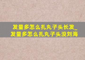 发量多怎么扎丸子头长发_发量多怎么扎丸子头没刘海