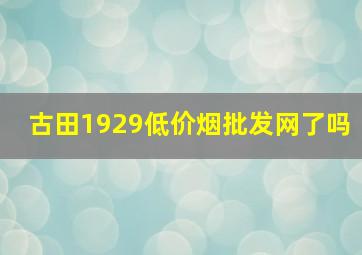 古田1929(低价烟批发网)了吗