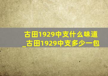 古田1929中支什么味道_古田1929中支多少一包