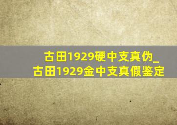 古田1929硬中支真伪_古田1929金中支真假鉴定