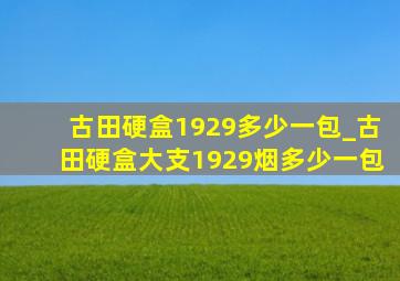 古田硬盒1929多少一包_古田硬盒大支1929烟多少一包