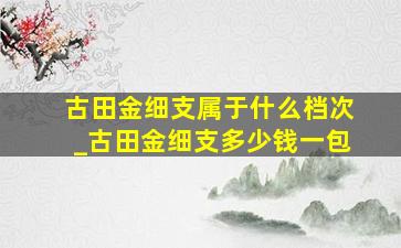 古田金细支属于什么档次_古田金细支多少钱一包