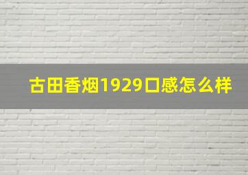 古田香烟1929口感怎么样