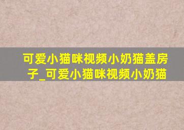 可爱小猫咪视频小奶猫盖房子_可爱小猫咪视频小奶猫