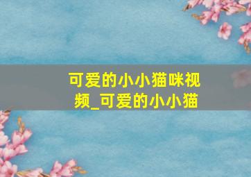 可爱的小小猫咪视频_可爱的小小猫