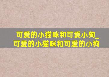 可爱的小猫咪和可爱小狗_可爱的小猫咪和可爱的小狗