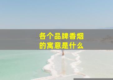 各个品牌香烟的寓意是什么