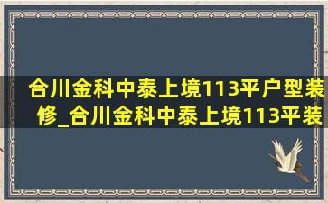 合川金科中泰上境113平户型装修_合川金科中泰上境113平装修