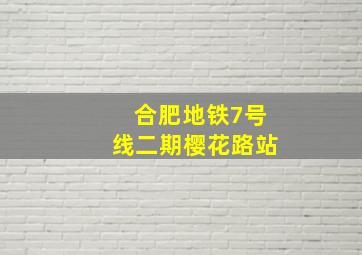 合肥地铁7号线二期樱花路站