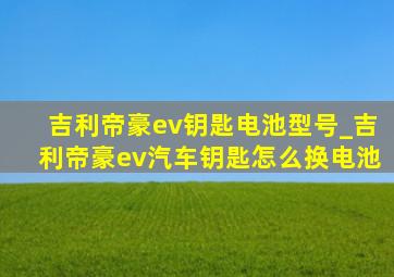 吉利帝豪ev钥匙电池型号_吉利帝豪ev汽车钥匙怎么换电池