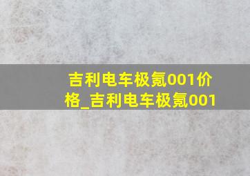 吉利电车极氪001价格_吉利电车极氪001