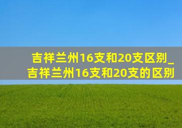 吉祥兰州16支和20支区别_吉祥兰州16支和20支的区别