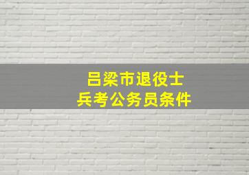 吕梁市退役士兵考公务员条件