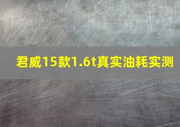 君威15款1.6t真实油耗实测