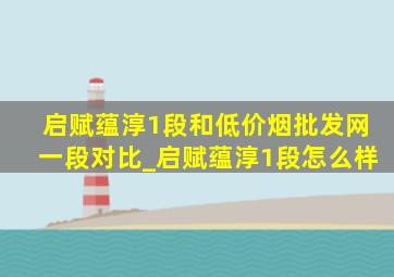 启赋蕴淳1段和(低价烟批发网)一段对比_启赋蕴淳1段怎么样