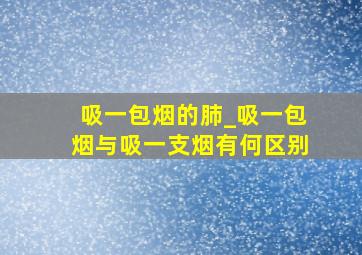 吸一包烟的肺_吸一包烟与吸一支烟有何区别