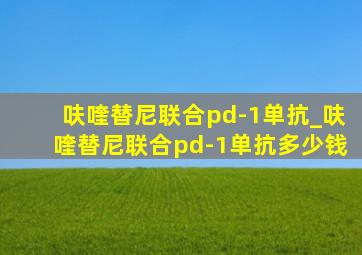 呋喹替尼联合pd-1单抗_呋喹替尼联合pd-1单抗多少钱