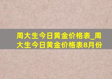 周大生今日黄金价格表_周大生今日黄金价格表8月份