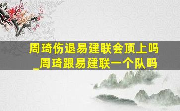 周琦伤退易建联会顶上吗_周琦跟易建联一个队吗