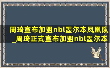 周琦宣布加盟nbl墨尔本凤凰队_周琦正式宣布加盟nbl墨尔本凤凰队