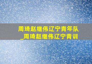 周琦赵继伟辽宁青年队_周琦赵继伟辽宁青训