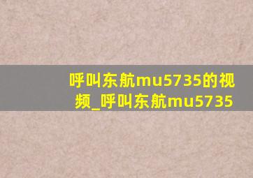 呼叫东航mu5735的视频_呼叫东航mu5735