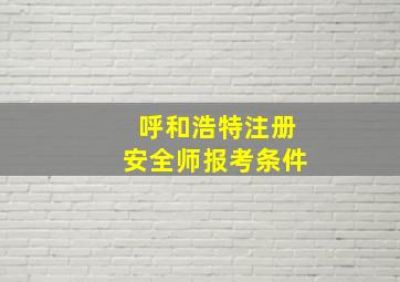 呼和浩特注册安全师报考条件