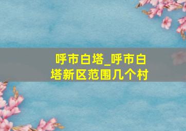 呼市白塔_呼市白塔新区范围几个村