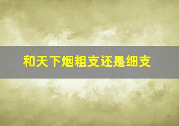 和天下烟粗支还是细支