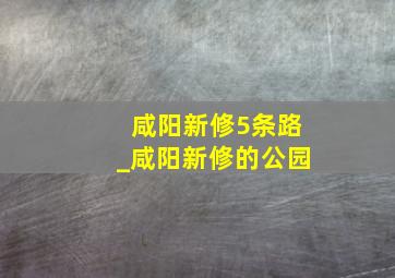 咸阳新修5条路_咸阳新修的公园