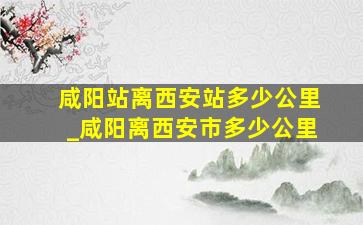 咸阳站离西安站多少公里_咸阳离西安市多少公里