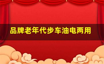 品牌老年代步车油电两用