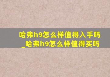 哈弗h9怎么样值得入手吗_哈弗h9怎么样值得买吗