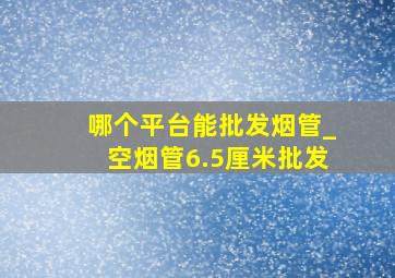 哪个平台能批发烟管_空烟管6.5厘米批发