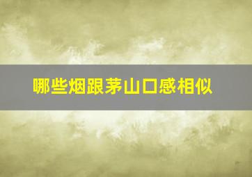 哪些烟跟茅山口感相似