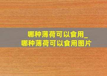 哪种薄荷可以食用_哪种薄荷可以食用图片