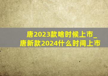 唐2023款啥时候上市_唐新款2024什么时间上市