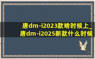 唐dm-i2023款啥时候上_唐dm-i2025新款什么时候出