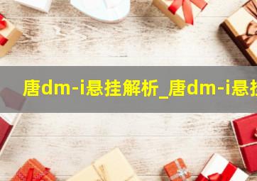 唐dm-i悬挂解析_唐dm-i悬挂