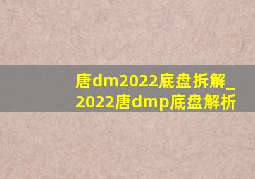 唐dm2022底盘拆解_2022唐dmp底盘解析