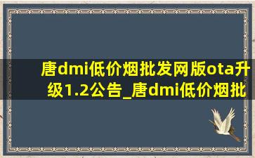 唐dmi(低价烟批发网)版ota升级1.2公告_唐dmi(低价烟批发网)版ota升级1.2