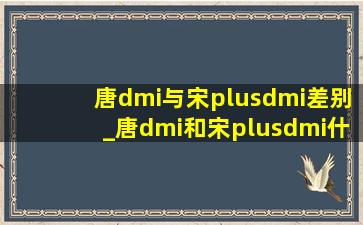 唐dmi与宋plusdmi差别_唐dmi和宋plusdmi什么区别