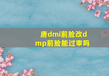 唐dmi前脸改dmp前脸能过审吗