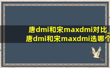 唐dmi和宋maxdmi对比_唐dmi和宋maxdmi选哪个