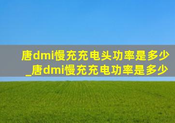 唐dmi慢充充电头功率是多少_唐dmi慢充充电功率是多少