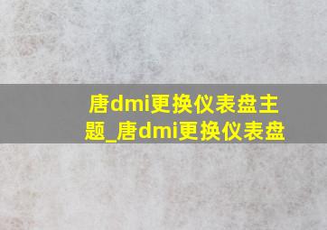 唐dmi更换仪表盘主题_唐dmi更换仪表盘