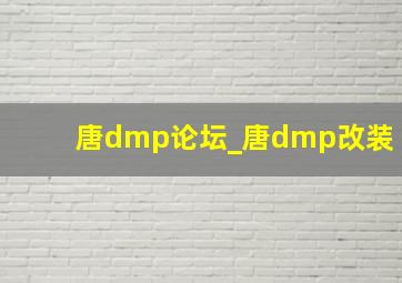 唐dmp论坛_唐dmp改装