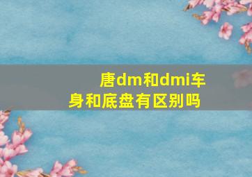 唐dm和dmi车身和底盘有区别吗