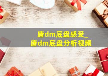 唐dm底盘感受_唐dm底盘分析视频